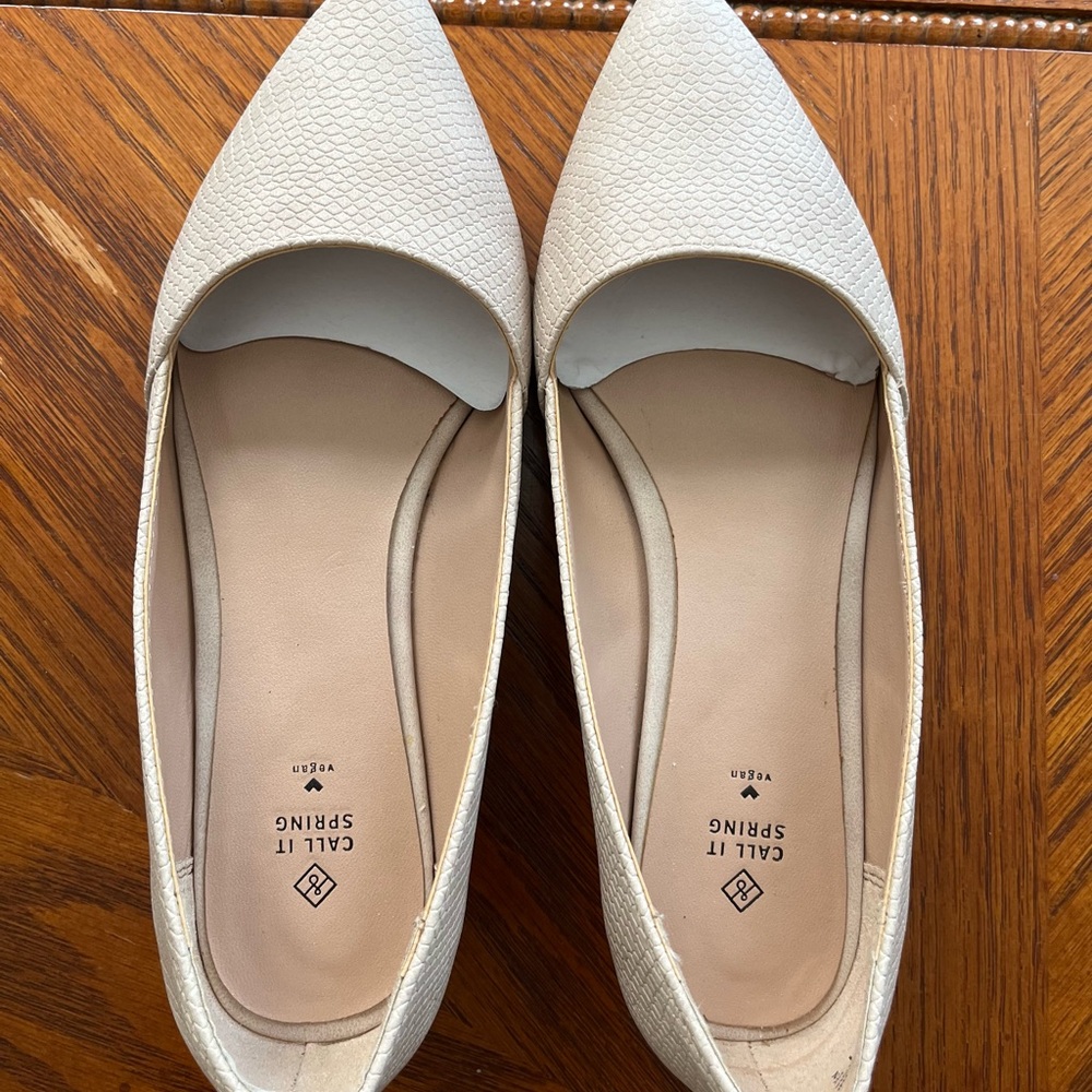 Call It Spring Textured Cream Loafers